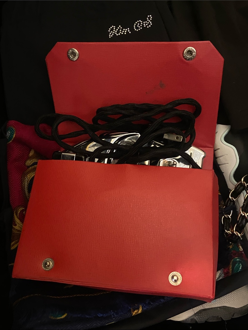 Bright Red Rectangular Leather Wallet